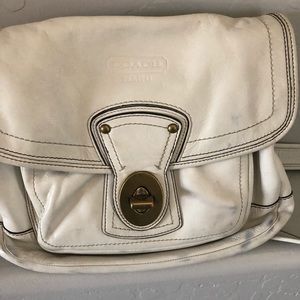 Coach off white leather crossbody bag